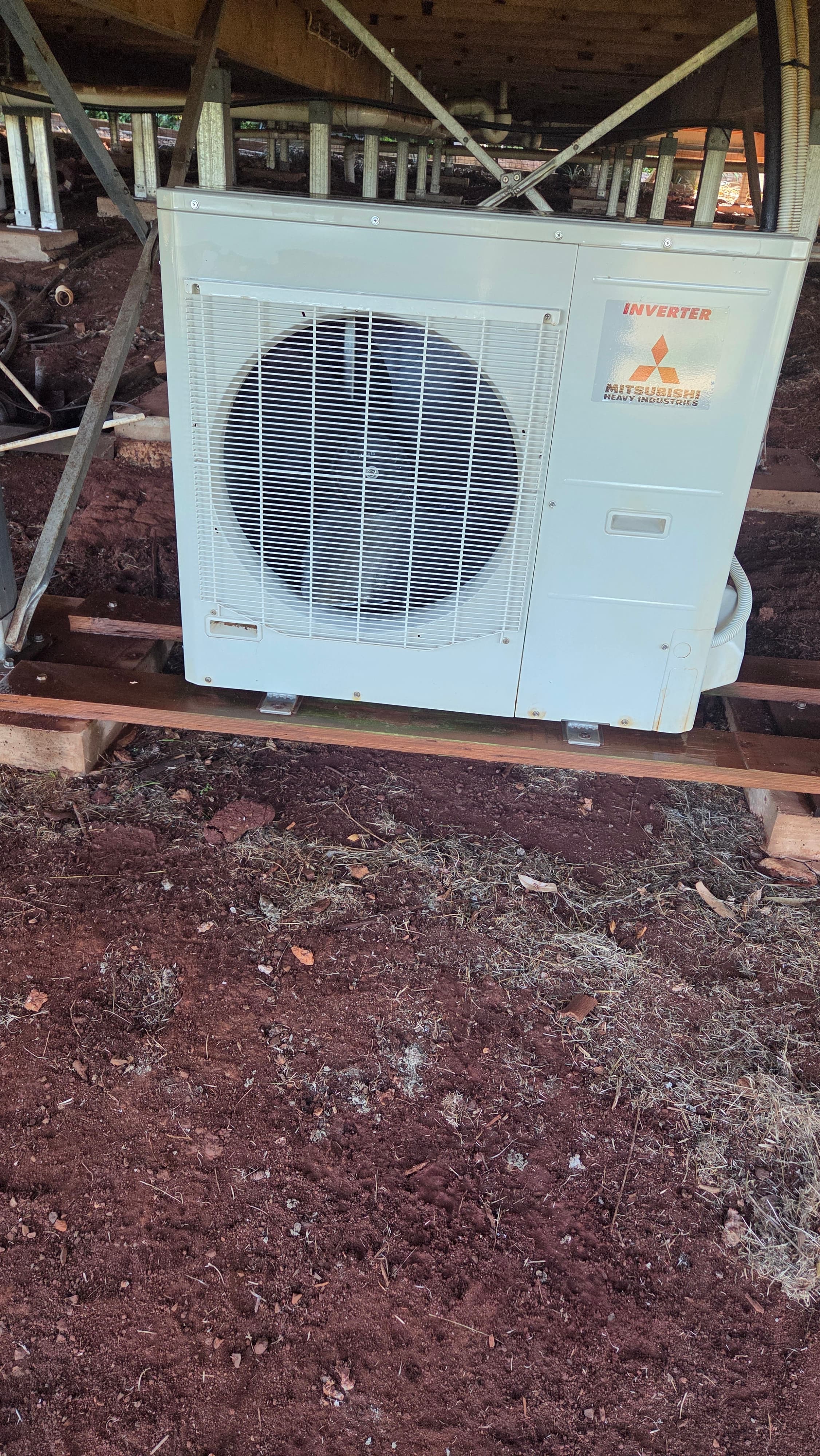 Split system outdoor condenser unit installed by Chilled As Air Conditioning