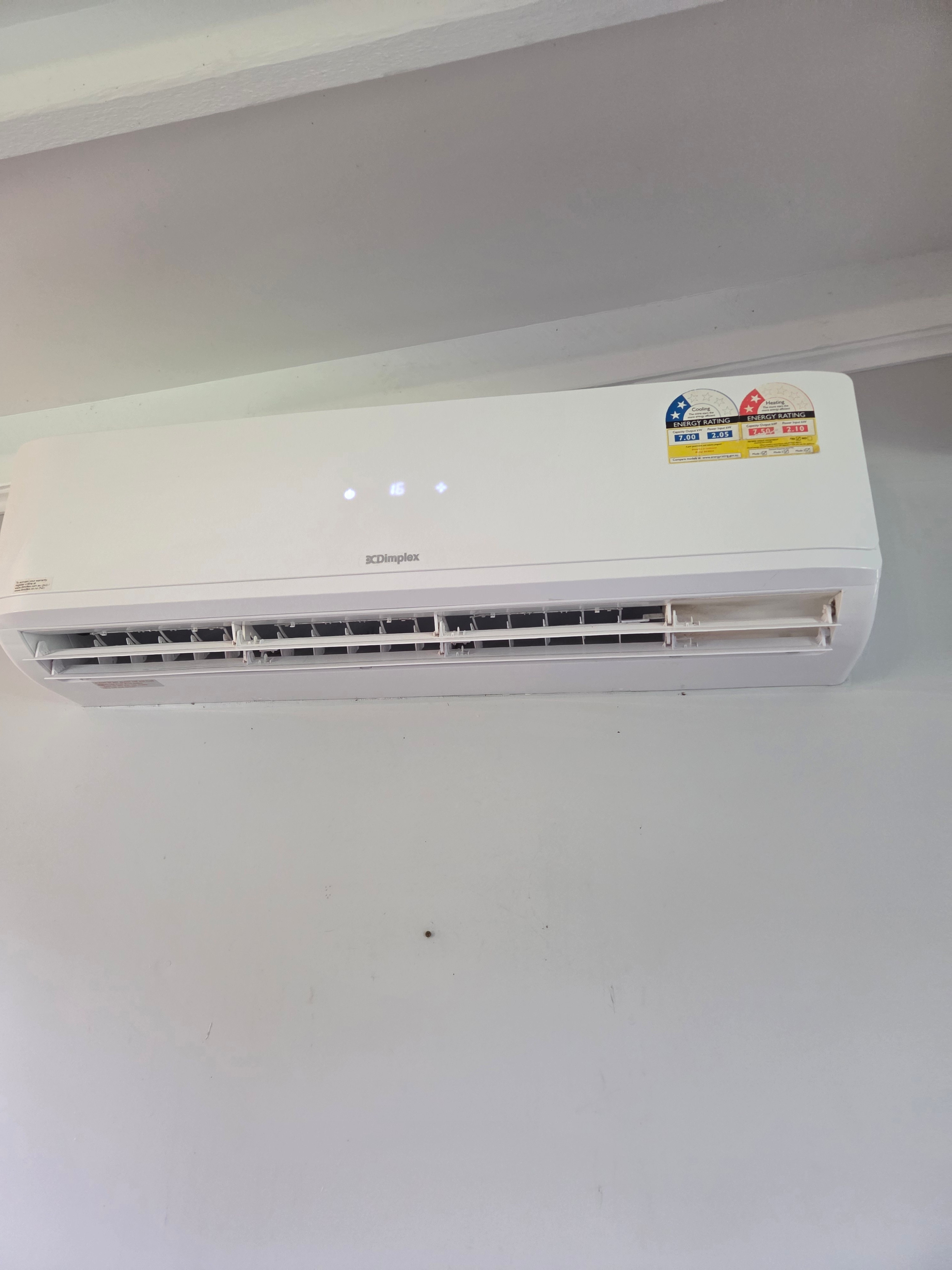 Newly installed Dimplex split system indoor unit by Chilled As Air Conditioning